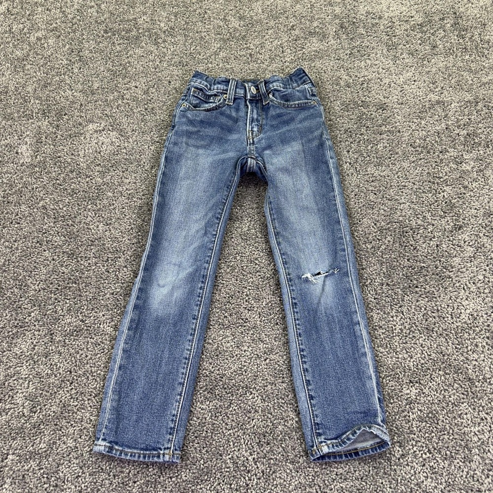Old Navy Jeans Kids 6 Blue Skinny Adjustable Waist Stretch Built-In Flex Denim